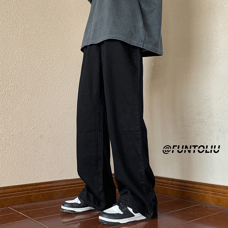 Men Jeans Retro Pants Oversize Army Green Jeans
