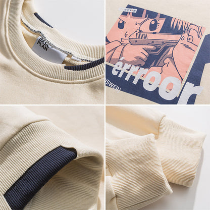 Men Pullover Hoodie Sweater Men's Loose All-Matching and Handsome