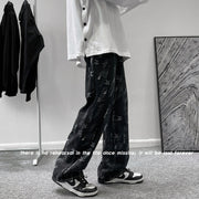 Men Jeans Summer Casual Pants Wide Leg Trousers