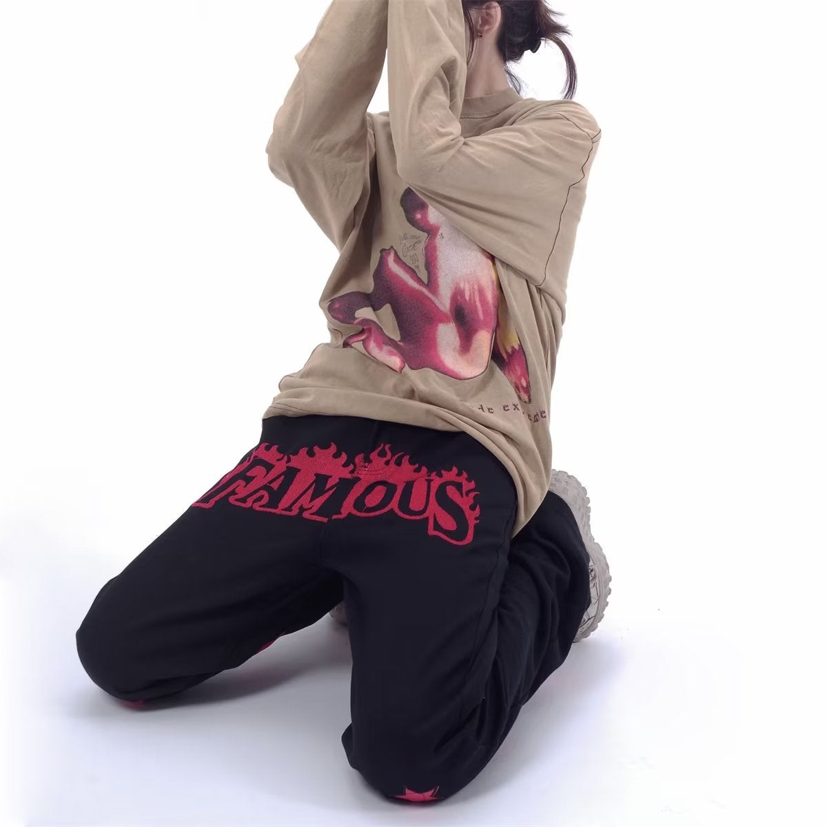 Men Jeans XINGX Paste Cloth Embroidery Jeans Retro Hip Hop Straight Loose Trousers
