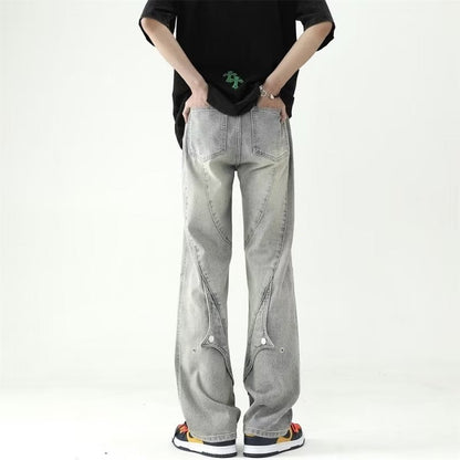 Men Jeans Loose Jeans Summer Oversize Skinny Wide-Leg Straight Pants