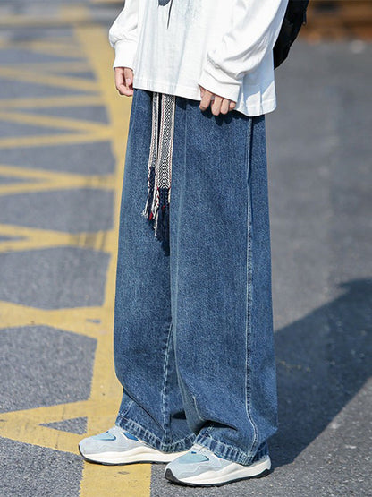 Men Jeans Vintage Jeans Men's Loose plus Size Oversize Pants Straight Wide Leg Pants