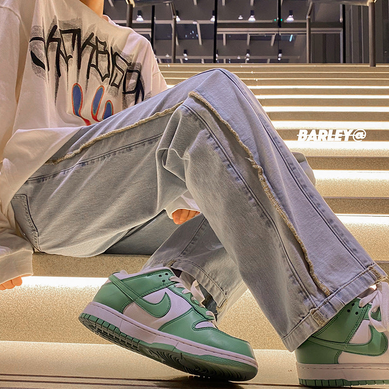 Men Jeans Retro Baggy Straight Trousers