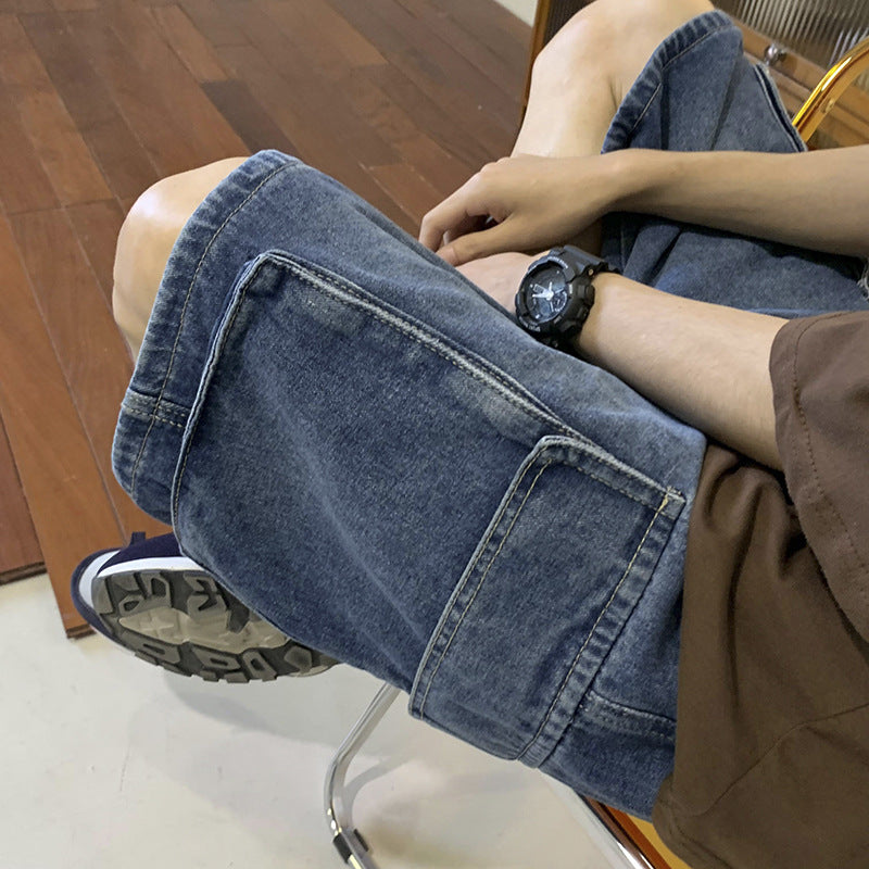 Men Jeans Summer Washed Loose plus Size Shorts