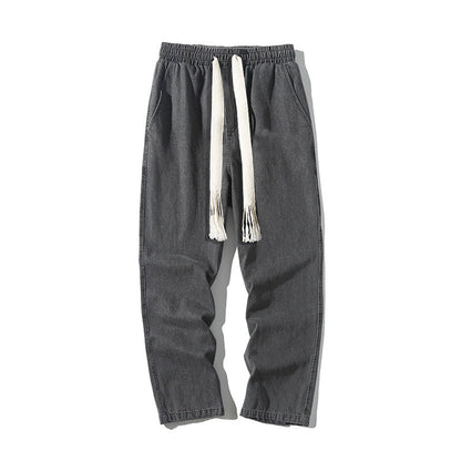 Men Jeans Baggy Straight Trousers Casual Trousers