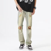 Men Jeans Summer Loose Straight Casual Trousers