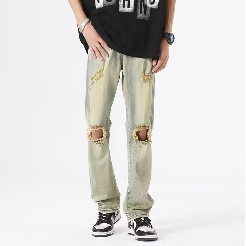 Men Jeans Summer Loose Straight Casual Trousers