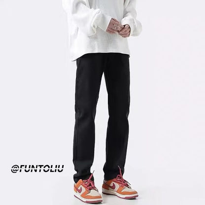 Men Jeans Summer Loose Straight Slim Casual Trousers