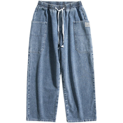 Men Jeans Straight Jeans Men's Summer plus Size Pants Loose Cargo Pants