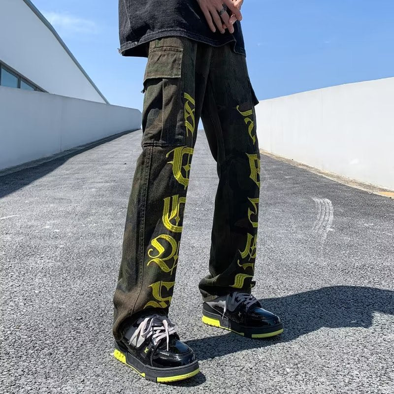 Men Jeans Vintage Straight Jeans