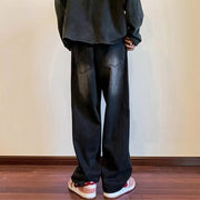 Men Jeans Vintage Jeans Straight Loose Wide Leg Pants
