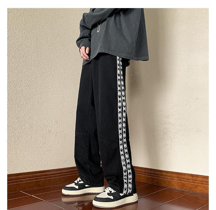 Men Jeans Autumn Vintage Oversize Pants Loose Straight Wide Leg Pants