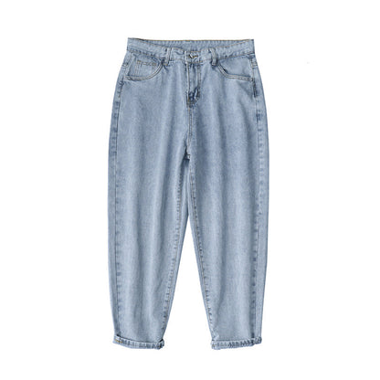 Men Jeans Spring Loose Straight Jeans Men's Casual Pants