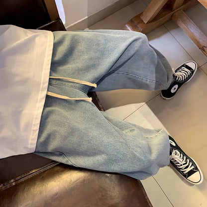 Men Jeans Straight Loose Tappered Trousers