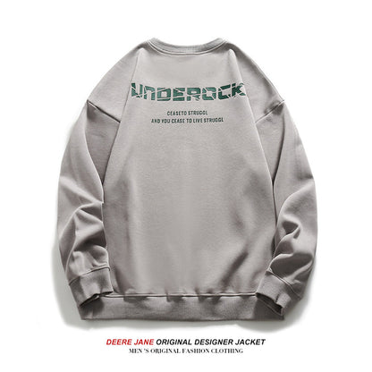 Men Pullover Hoodie Spring Cotton round Neck Sweater Men's Loose All-Matching