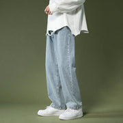Men Jeans Straight Loose Summer Boys Casual Trousers