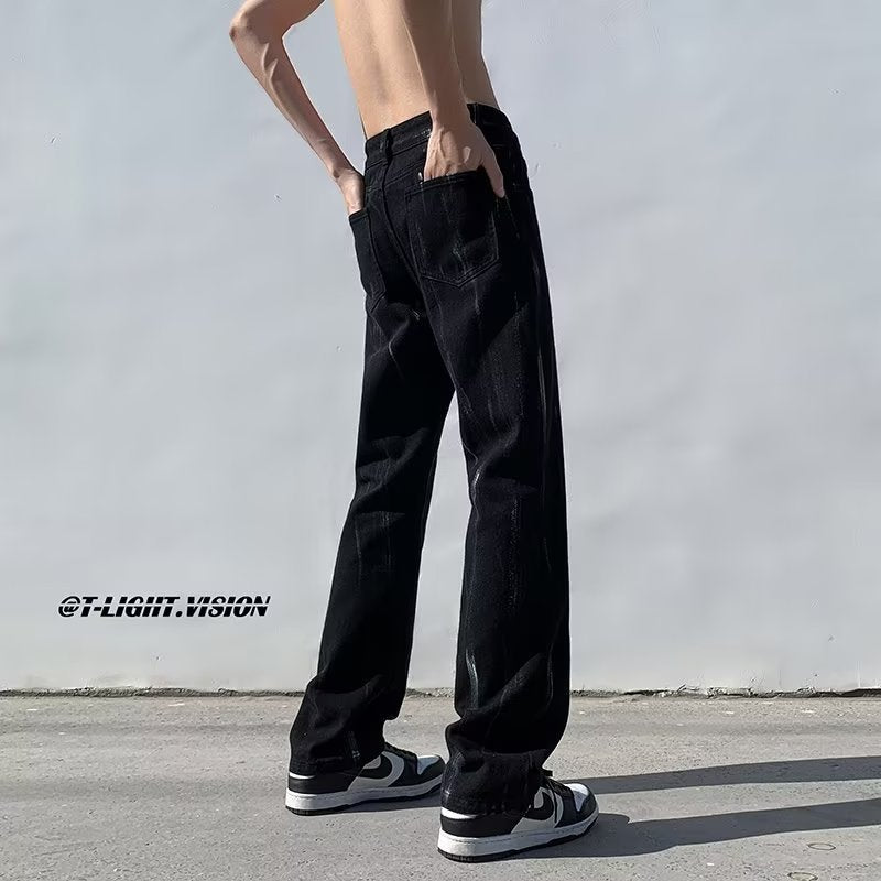 Men Jeans Spring Slim-Fitting Straight-Leg Pants Pants