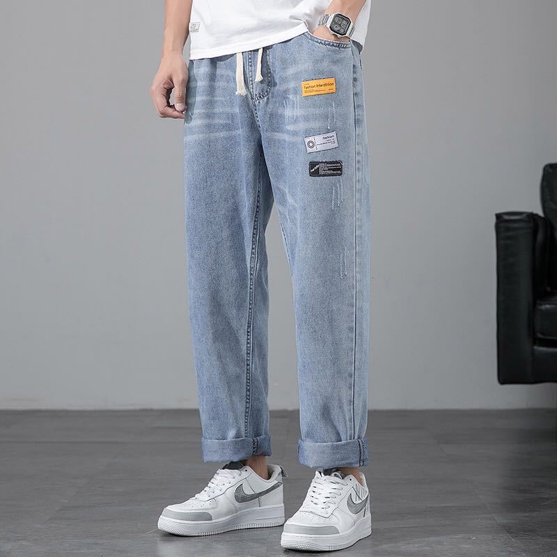 Men Jeans Summer Spring and Autumn Straight Loose Casual Trousers