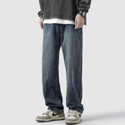 Men Jeans Straight Jeans Men's Summer Retro Pants