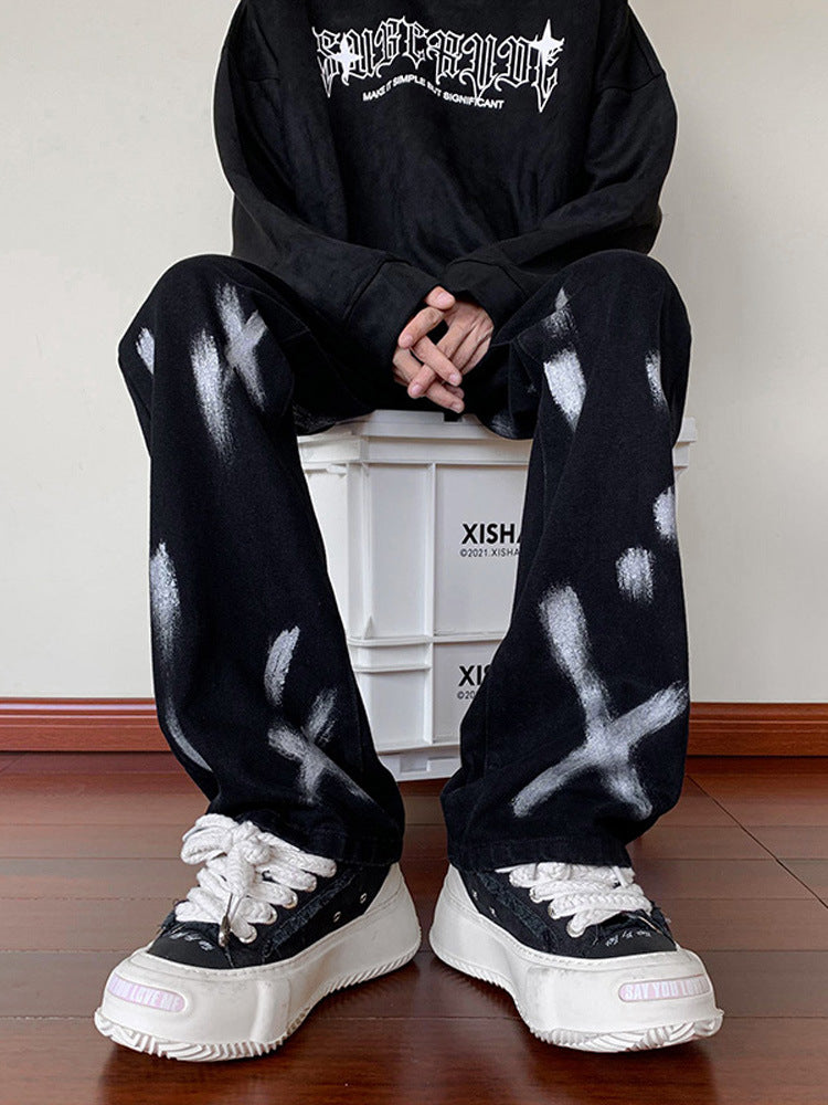 Men Jeans Slim Jeans Spring and Autumn Bootcut Trousers