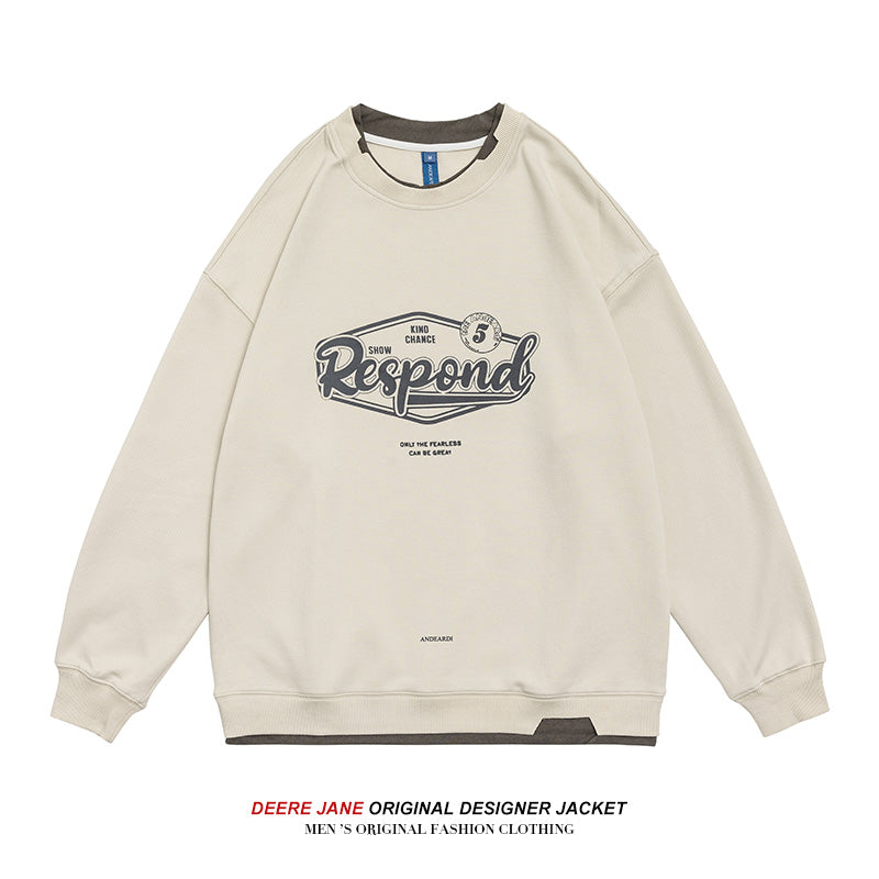 Men Pullover Hoodie Spring Loose Casual Top