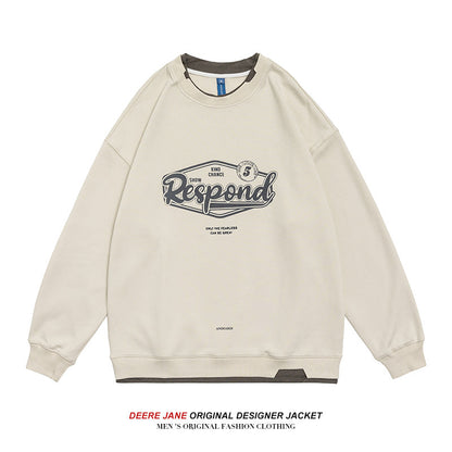 Men Pullover Hoodie Spring American Loose Casual Top