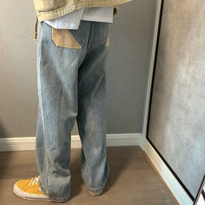 Men Jeans Retro Spring and Autumn Loose Straight Jeans
