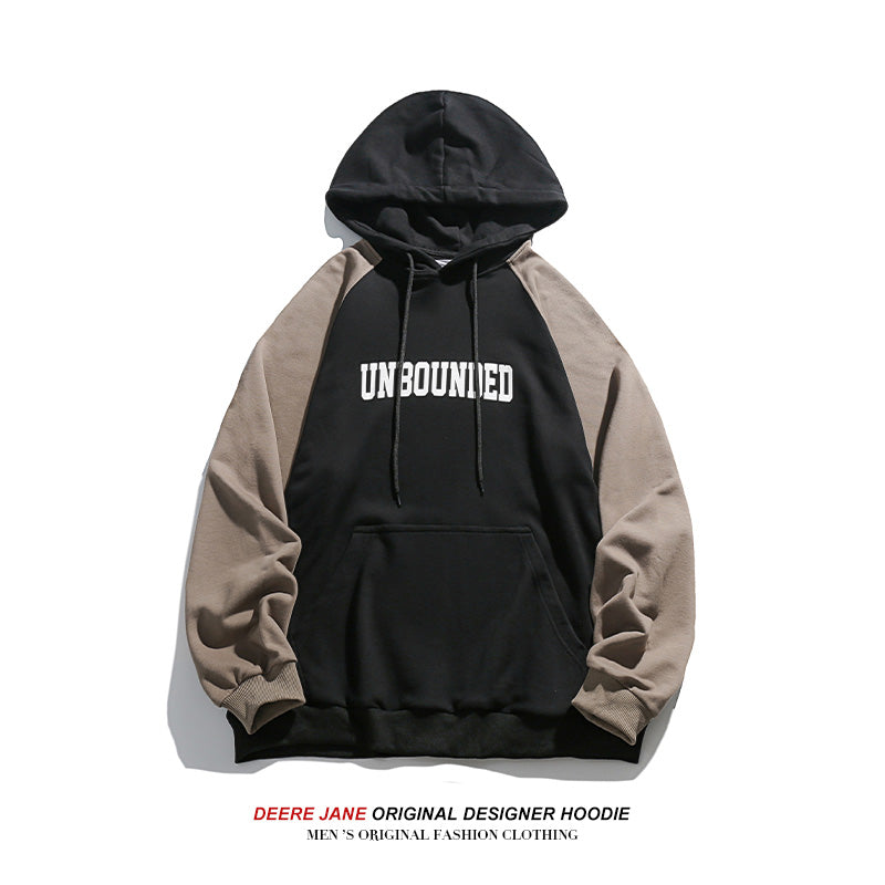 Men Pullover Hoodie Spring Sweater Men's Loose Color Matching Casual Top