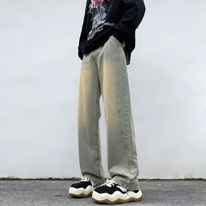 Men Jeans Spring and Autumn Large Straight-Leg Pants Pants