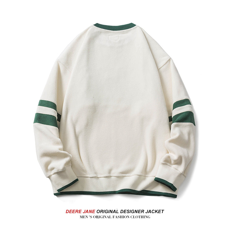 Men Pullover Hoodie Autumn and Winter Stitching Sweater Men's Fashion