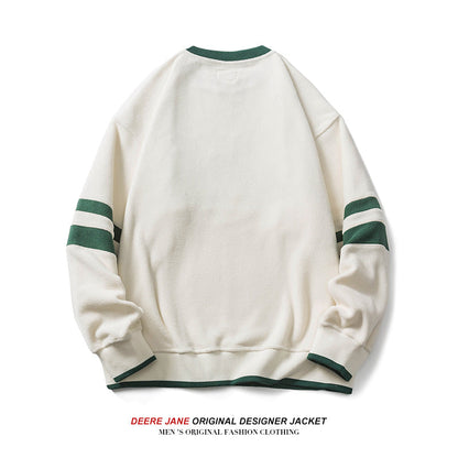 Men Pullover Hoodie Autumn and Winter Stitching Sweater Men's Fashion