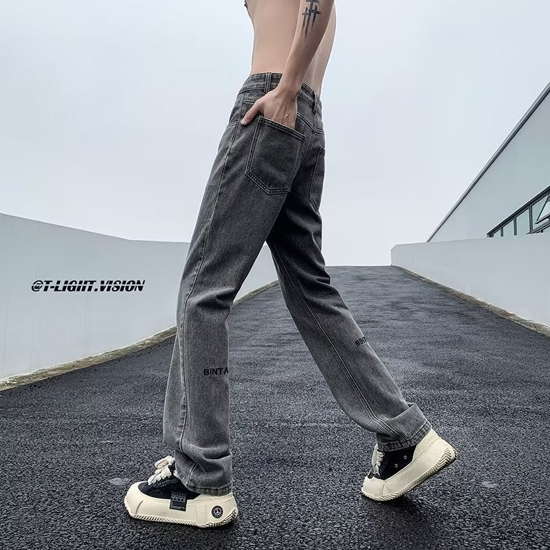 Men Jeans Skinny Jeans Men Spring Slim-Fitting Straight-Leg Pants