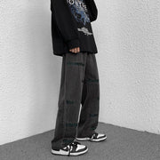 Men Jeans Straight Jeans Men's Summer Loose Wide Leg Pants Trousers