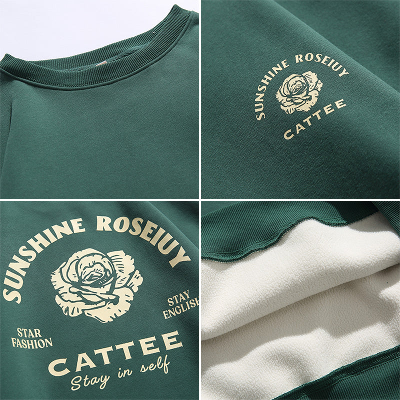 Men Pullover Hoodie round Neck Sweater Men's Winter Couple