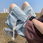 Men Jeans Workwear Denim Shorts Men's Summer Loose plus Size Shorts