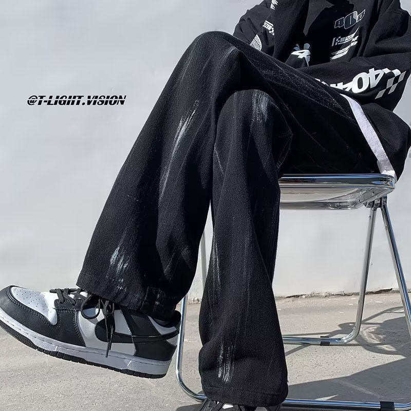 Men Jeans Spring Slim-Fitting Straight-Leg Pants Pants