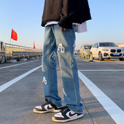 Men Jeans Retro Pants Black Jeans