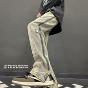 Men Jeans Slim Fit Micro-Pull Cargo Jeans Spring and Autumn Straight-Leg Pants