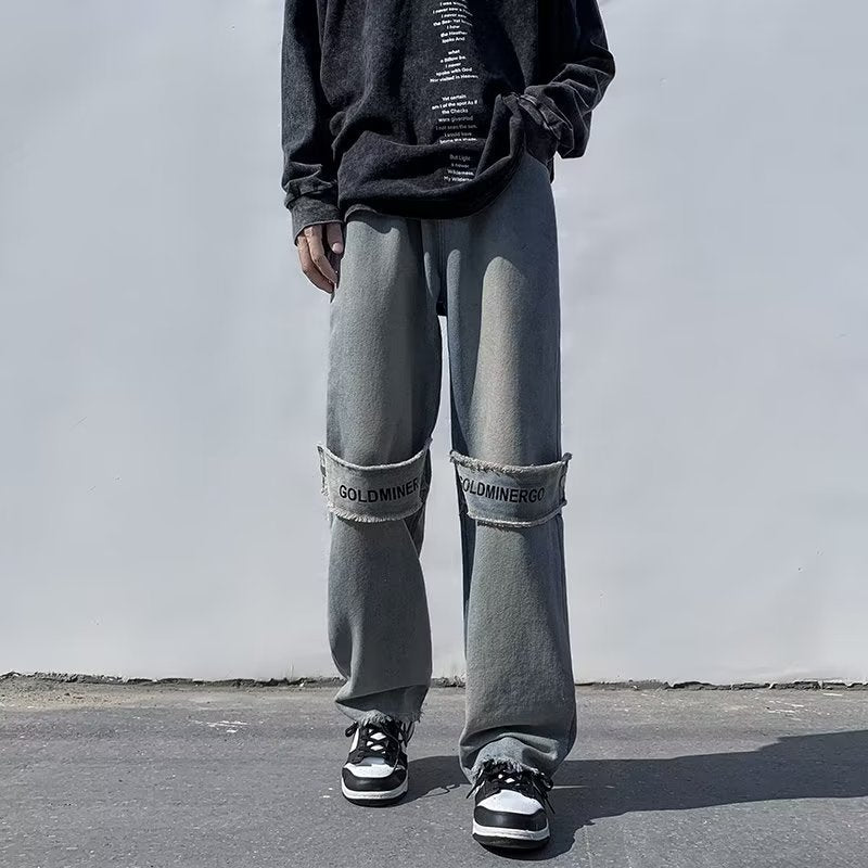 Men Jeans Retro Denim Spring and Autumn Straight Pants