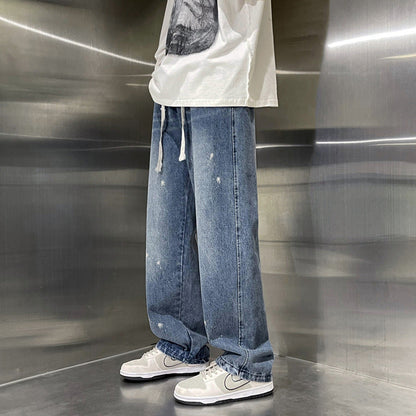 Men Jeans Hiphop Pants Vintage Jeans Men's Loose Straight Oversize Wide Leg Pants