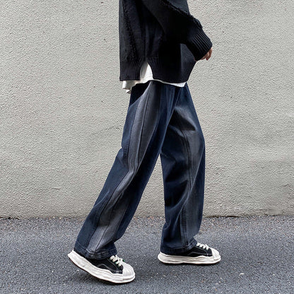 Men Jeans Gradient Jeans Men Spring Autumn Loose Straight Trousers