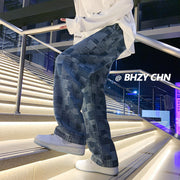 Men Jeans Oversize Pants Spring Jeans Men's Straight Wide Leg Pants