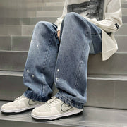 Men Jeans Hiphop Pants Vintage Jeans Men's Loose Straight Oversize Wide Leg Pants