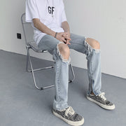 Men Jeans Ripped Jeans Men's Summer Loose Straight Wide Leg Pants