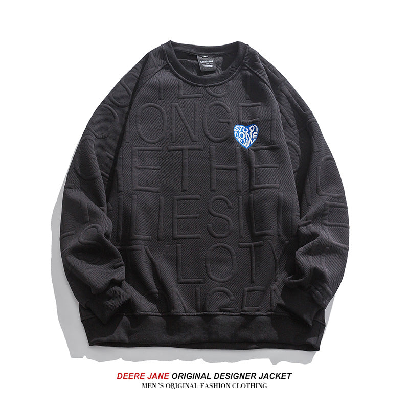 Men Pullover Hoodie Sweater Men's Spring and Autumn Loose Trendy Casual Top