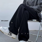 Men Jeans Spring Retro Straight-Leg Pants Loose plus Size Wide Leg Casual Trousers