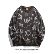 Men Pullover Hoodie Men's Spring and Autumn American Style Loose Trendy Couples Long Sleeve