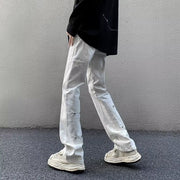 Men Jeans Slightly Flared Jeans Slim-Fitting Straight Pants