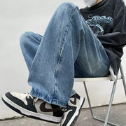 Men Jeans Spring and Autumn Large Straight-Leg Pants Pants