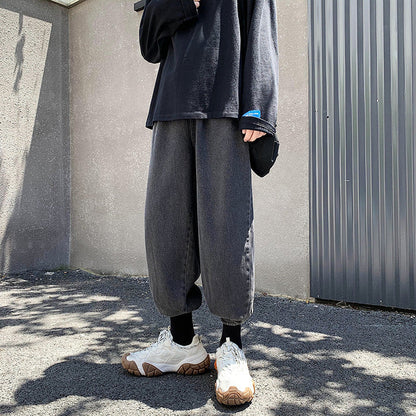 Men Jeans Ankle Banded Pants Jeans Men Loose Men's Pants